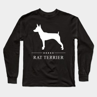 Rat Terrier Dog White Silhouette Long Sleeve T-Shirt